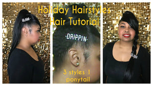 Holiday Hairstyles Hair Tutorial (1 Ponytail 3 Styles)