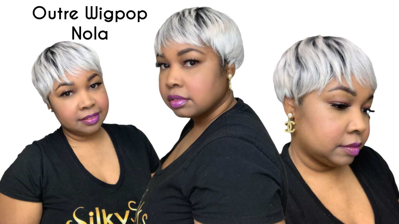 SILVER PIXIE CUT Outre Wigpop Wig Review Silky Saks LLC